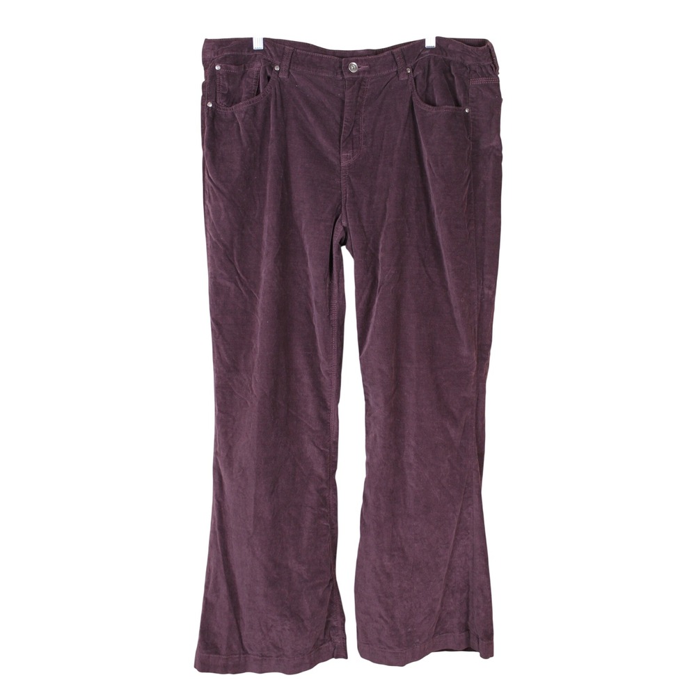 Soft Surroundings Boho Chic Hippie Fall Dark Purple Velvett Wide Flare Pants 12